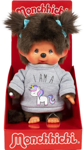 Sekiguchi Monchhichi - Monchhichi Girl with Unicorn Sweater 8"