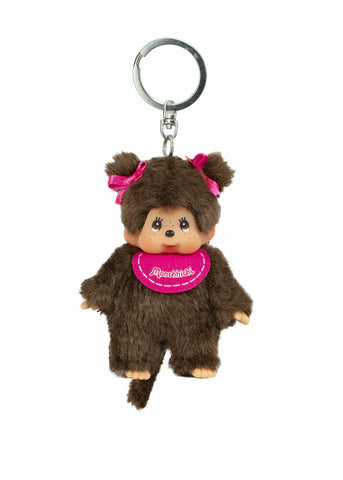 Sekiguchi Monchhichi - Classic Keychain Chard (Girl Pink Bib) 5.5"
