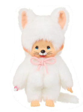 Sekiguchi Monchhichi -  White Cat Girl 8" (NO PKG)