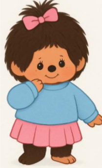 Sekiguchi Monchhichi -  Skirt Girl (No Sneakers) 8"