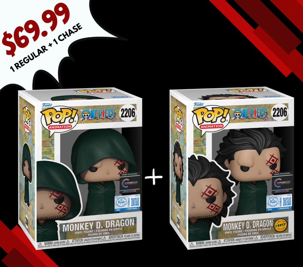 Funko Pop! Chrono Toys Exclusive: One Piece Monkey D. Dragon - Chase Bundle