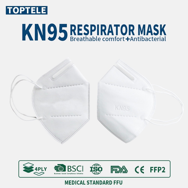 KN95 4-Layer Filtering Respirator Mask CE/ECM Certified - 20 Pack Sealed