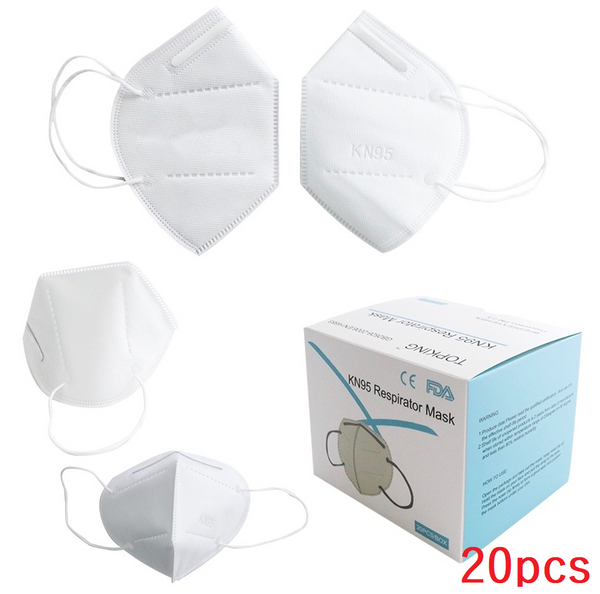 KN95 4-Layer Filtering Respirator Mask CE/ECM Certified - 20 Pack Sealed