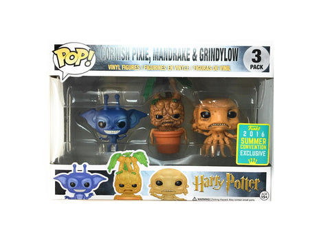 POP! Harry Potter - Cornish Pixie, Mandrake & Grindylow 3 Pack - 2016 Summer Convention Exclusive