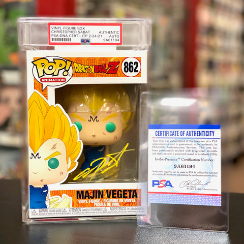 Funko Pop! DBZ: Majin Vegeta 862 - SIGNED by Chris Sabat (PSA Certified)