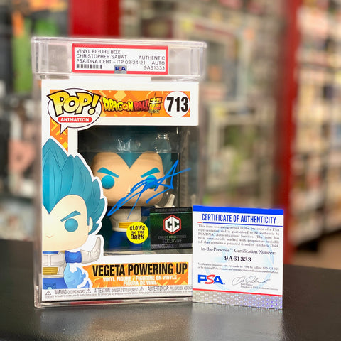 Funko Pop! DBS: Powering Up Vegeta - SIGNED by Chris Sabat (PSA Certified)