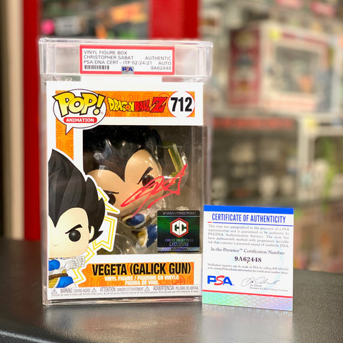 Funko Pop! DBZ: Galick Gun Vegeta - SIGNED by Chris Sabat (PSA Certified)