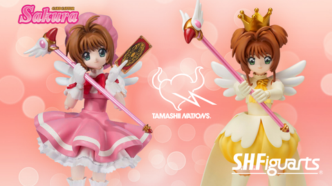 Set of 2 Bandai Tamashii Nations S.H.Figuarts Sakura Kinomoto Cardcaptor Sakura Action Figure Bundle